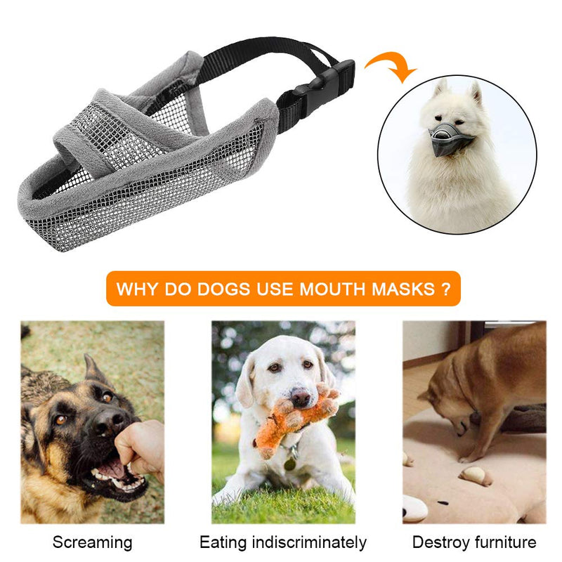 [Australia] - Dog Muzzle Anti Biting Barking Muzzles Adjustable Dog Mouth Cover For Small Medium Large Dog Breathable Drinkable Nylon Mesh Mask Muzzle Prevent Biting Barking Licking Anti Chewing Safety Protection L 