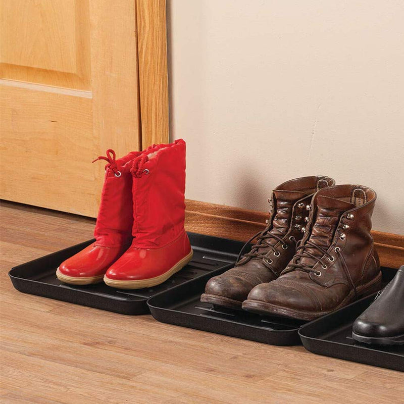 Boot Tray Mat,Boot Tray for Floor Protection, Multi-Purpose, Shoes, Pets, Garden - Mudroom, Entryway, Garage-Indoor and Outdoor Friendly Black 2Pack - PawsPlanet Australia
