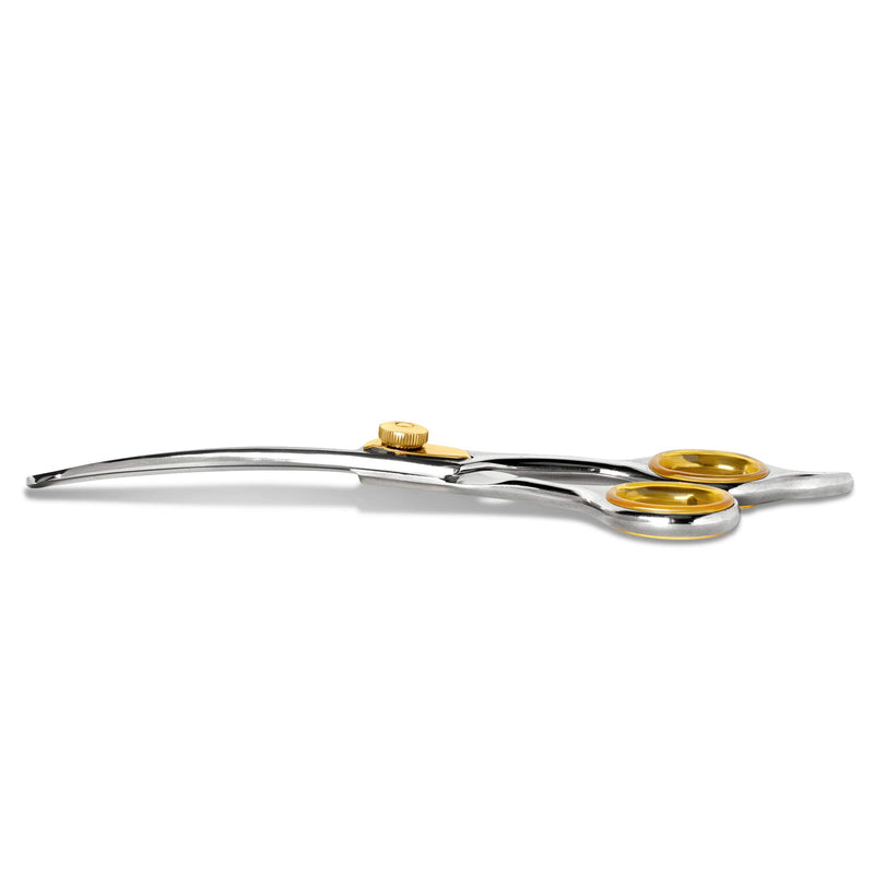 Sharf Dog Grooming Scissors, Gold Touch 6.5 Inch Curved Sharp Professional Pet Grooming Shear with Safety Round Tip, Ball Point for Safe and Easy Use Even for Nose, Ear and Face - PawsPlanet Australia