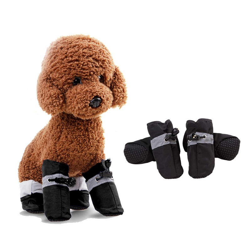 N/H Dog Boots, Anti Slip Breathable Pet Snow Shoe(Black) 8 Pcs - PawsPlanet Australia