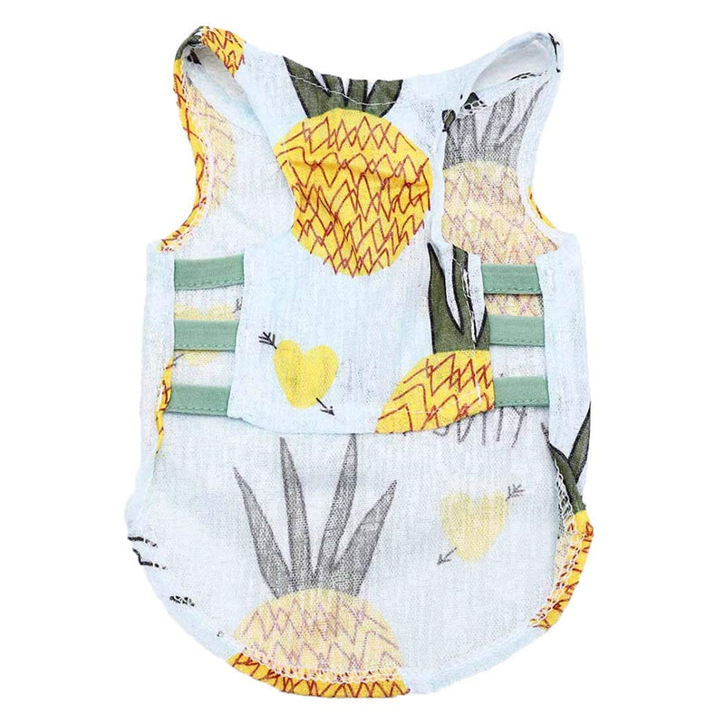 Petea Pet Clothes Dog Cat Summer Pineapple Fruits Vest Cute Puppy Apparel for Dogs and Cats S - PawsPlanet Australia