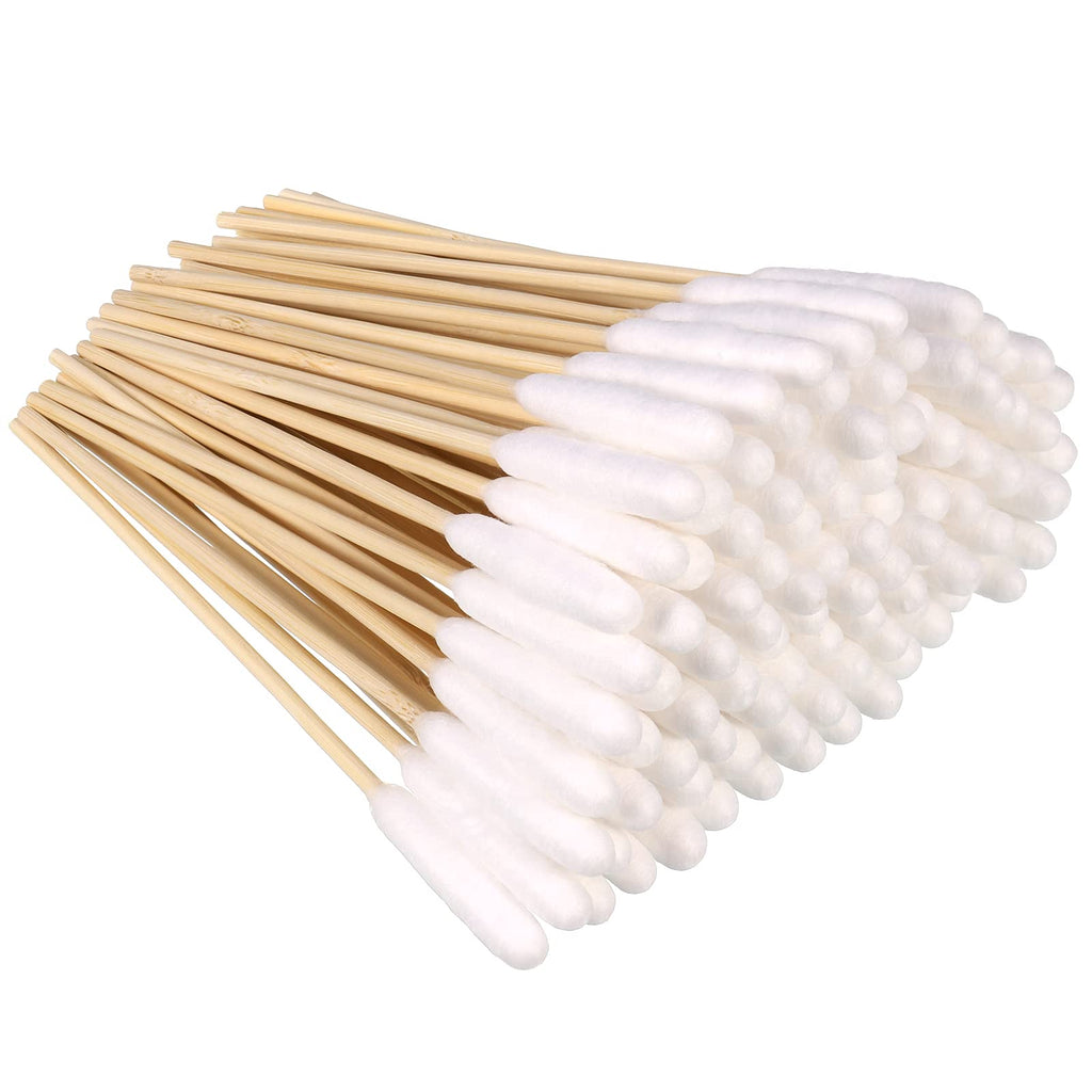 Auidy_6TXD Pack of 100 Ear Cleaning for Dogs Wooden Pets Ear Cleaner Ear Cleaning Sticks Pet Dog Cotton Buds for Pets, Dog, Cat, 15cm - PawsPlanet Australia