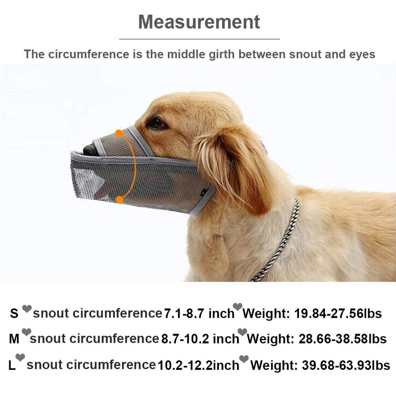 [Australia] - Dog Muzzle Anti Biting Barking Muzzles Adjustable Dog Mouth Cover For Small Medium Large Dog Breathable Drinkable Nylon Mesh Mask Muzzle Prevent Biting Barking Licking Anti Chewing Safety Protection L 