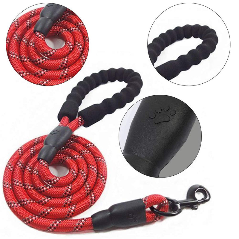 XYDZ Anti Pull Dog Lead with Highly Reflective Strong Shock Absorbing Stretchy Nylon Dog Rope Anti Pull Training Dog Lead for Extra Control Reflective Dog Leash for Medium and Large Dogs - Red - PawsPlanet Australia