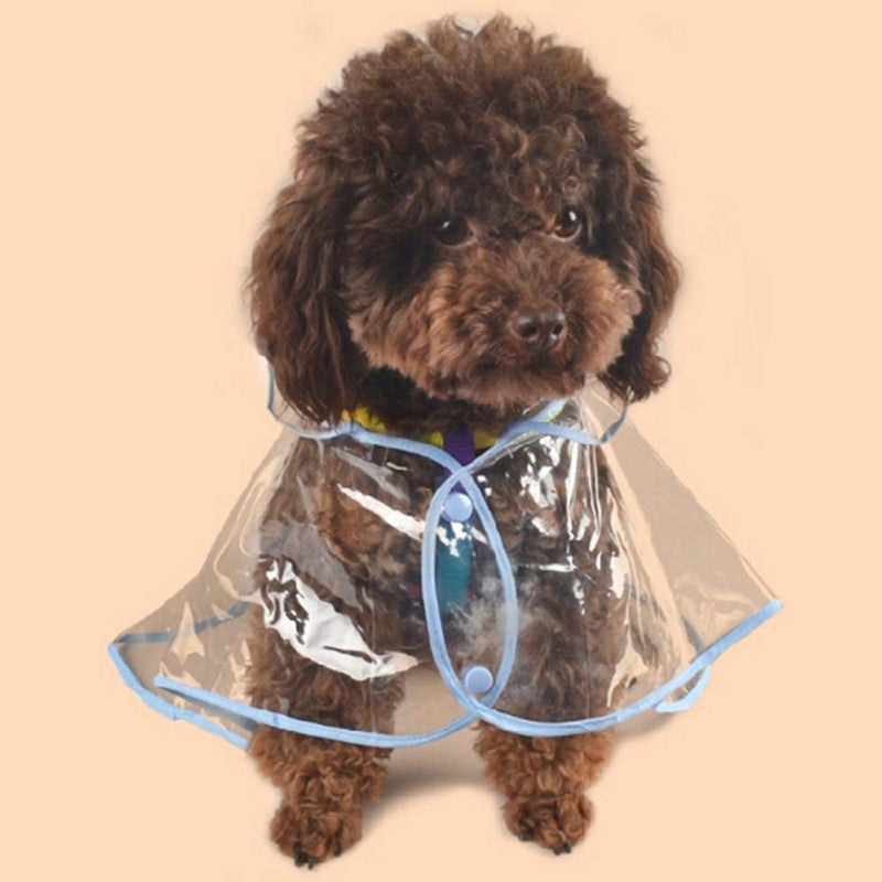 BBEART Pet Raincoat,Small Dog Waterproof Puppy Raincoat Coat Transparent Pet Dog Rainwear Clothes for Small Dogs/Cats(M, Blue) - PawsPlanet Australia