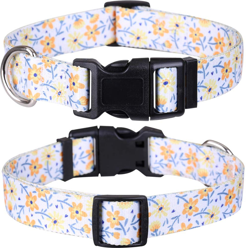 2 Pack Dog Collar Floral Adjustable Nylon Pet Collars for Small Medium Large Dogs Puppy - PawsPlanet Australia