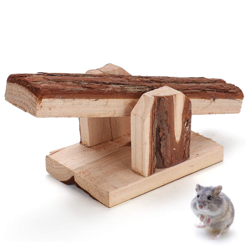 【𝐄𝐚𝐬𝐭𝐞𝐫 𝐏𝐫𝐨𝐦𝐨𝐭𝐢𝐨𝐧】 Hamster Seesaw, Wooden Hamster Seesaw, Seesaw Cage Toys Natural Wooden Wear Resistant Safe Hamster Guinea Pig Mice Rabbit - PawsPlanet Australia