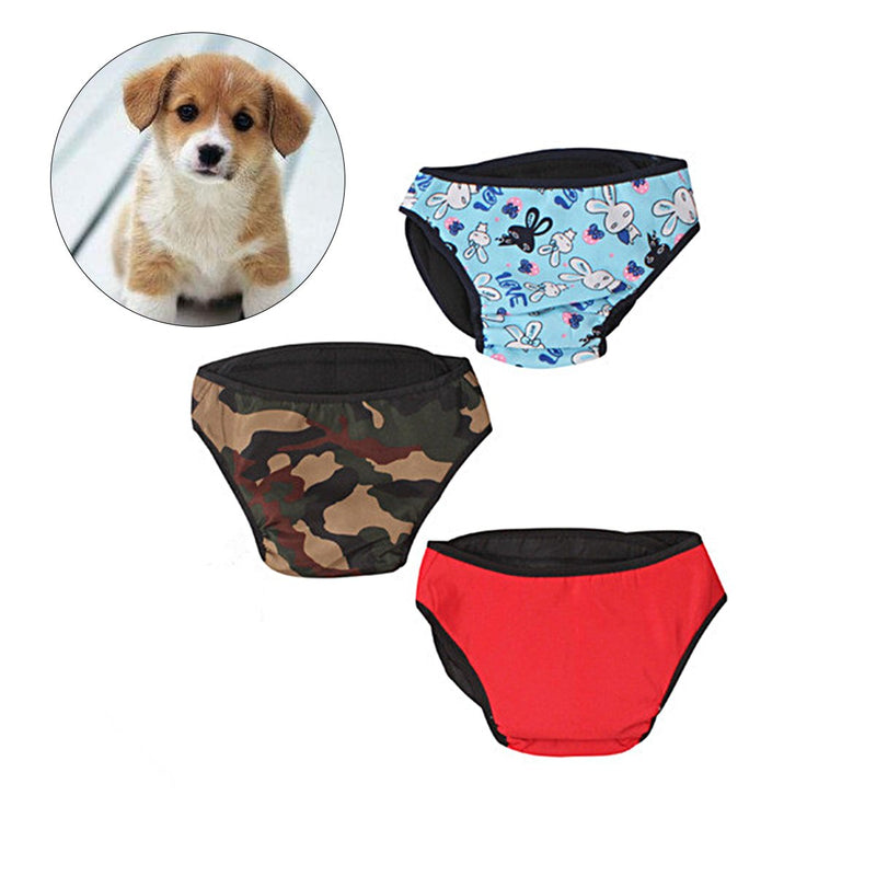 [Australia] - UEETEK Dog Diaper Pet Physiological Pants Washable Dog Sanitary Shorts Panties Menstruation Underwear Briefs - 3 Pieces 