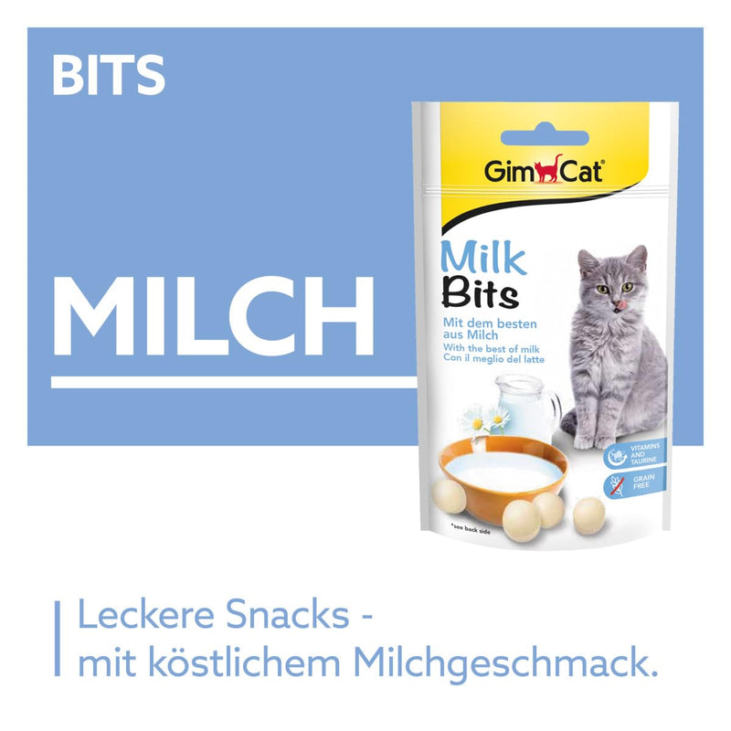 GimCat Milk Bits - grain-free and vitamin-rich cat snack with the best of milk - pack of 8 (8 x 40 g) - PawsPlanet Australia