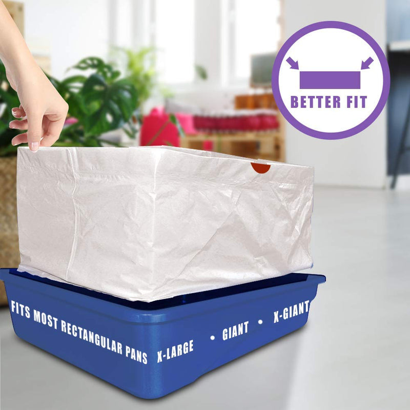 Alfapet Extra Large Litter Box Liners-6 Boxes- Heavy Duty 2 mil Thick Plastic, Clever Drawstring Liner for Easy Disposal- Flat Bottom for Easy, Secure Placement in Kitty Pan-Disposable - PawsPlanet Australia