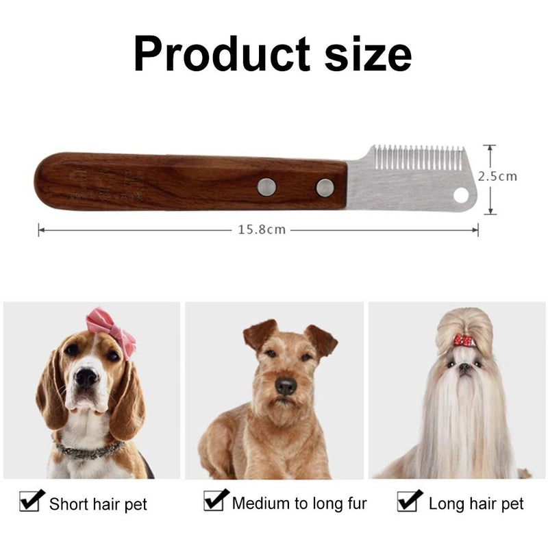 YUIP Dog Professional Stripping Knife, Dog knife stripping, Professional Dog Stripping tool,Pet Grooming Tool Ergonomic Wooden Handle - PawsPlanet Australia