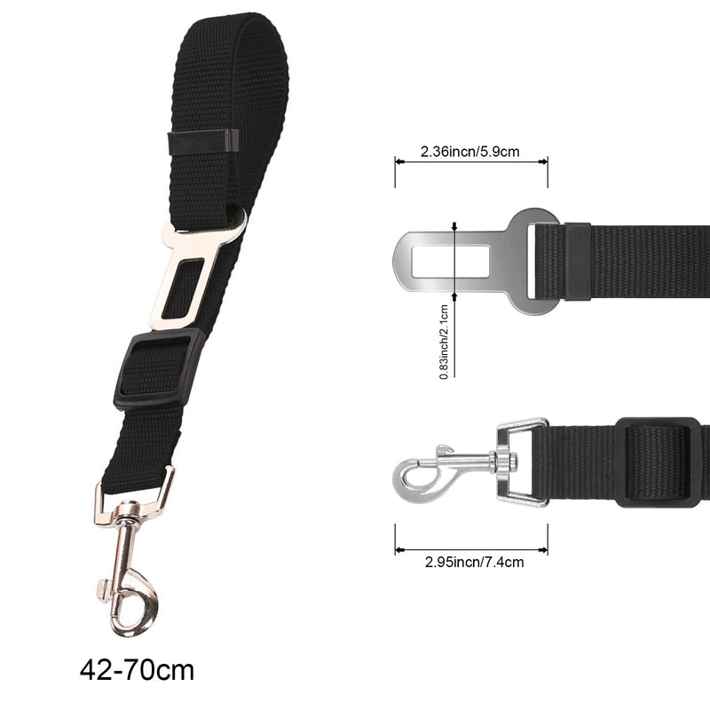 GGISUI 2pcs Dog Seat Belt Adjustable Dog Seat Belt 42-70cm Car Belt Dog Travel Accessories for All Dog Breeds Cats Car Types Black Blu - PawsPlanet Australia