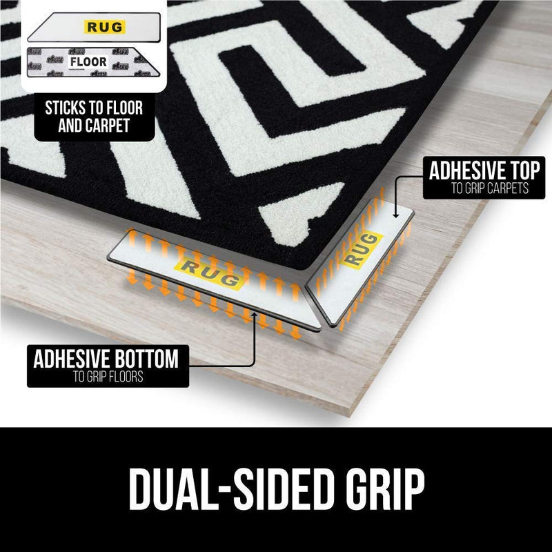 Gorilla Grip Area Rug Pad and Rug Corners, 12 Piece, Rug Pad Size 3x5, Both for Hard Floors, 2 Item Bundle - PawsPlanet Australia