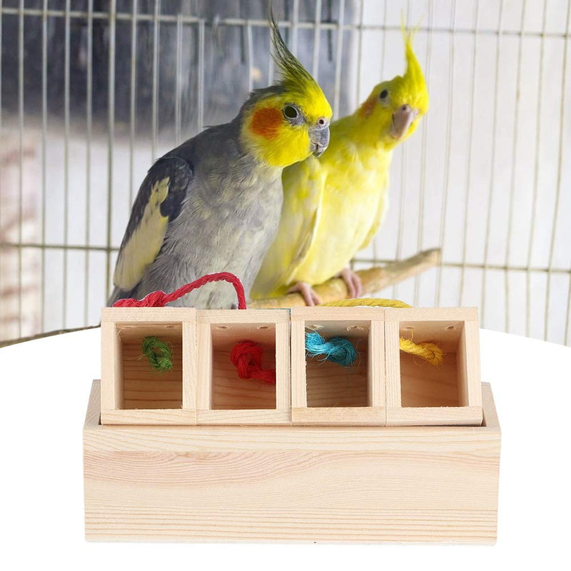 Bird Feeder Wooden Durable Bird Feeder Parrots Biting Educational Interactive Feeding Toy (1) 1 - PawsPlanet Australia