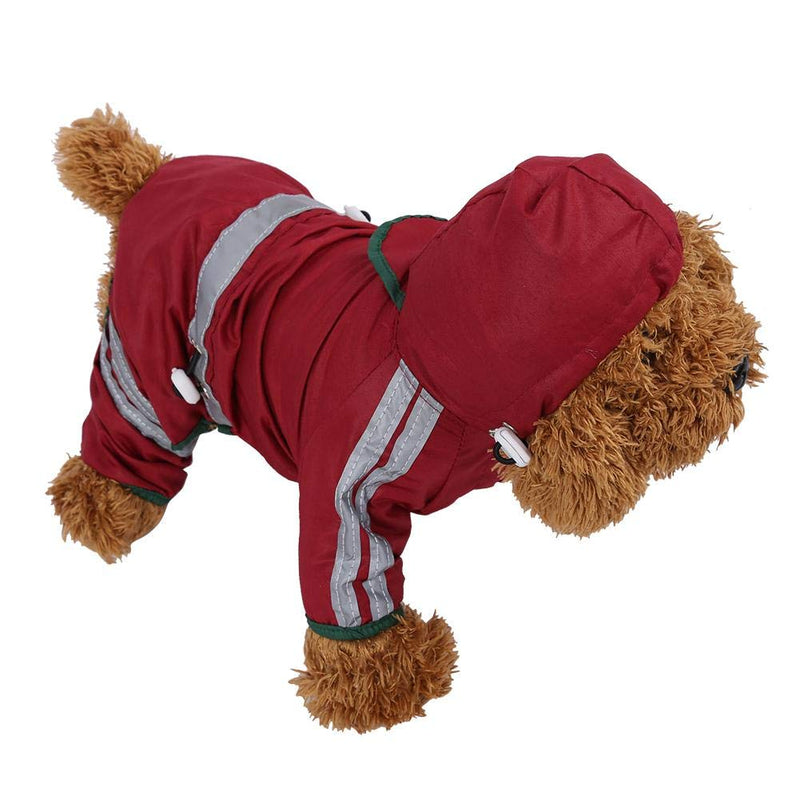 Zerodis Dog Hood Raincoat, Breathable Waterproof Reflective Streaks Cat Dog Jacket Lightweight Dog Cape Slicker Jumpsuit with Elastic Leg Straps(M) M - PawsPlanet Australia