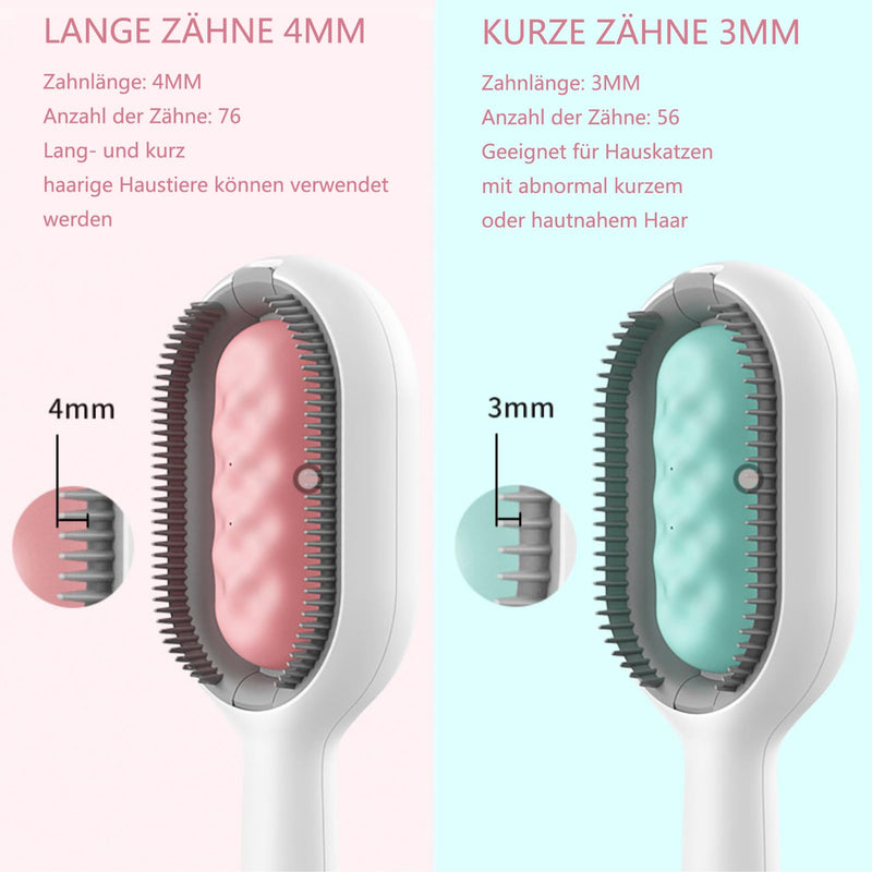 Hekasvm Cat Brush with Water Tank, Pet Hair Removal Comb, Cleaning Brush for Pet Hair, Multifunctional Pet Hair Remover 4 in 1, Ideal for Massage, Grooming and Hair Removal (Short Hair/Blue) Short Hair/Blue - PawsPlanet Australia