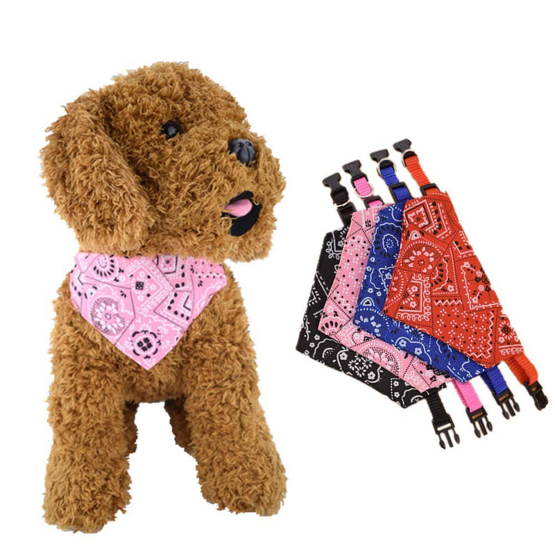 N\A 4 Pcs Dog Bandanas Scarf Collar Triangle Towels Adjustable Washable Neckerchief for Small Medium Breed Dogs - PawsPlanet Australia