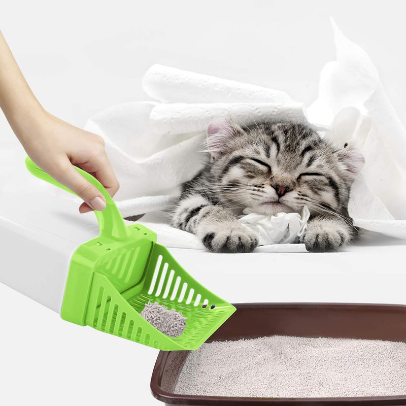 Eurobuy Cat Litter Scoop, Cat Litter Shovel & Litter Trash Can 2-In-1, Non-Stick Cat Litter Sifter, Useful Pet Cleaning Tool with Extra Waste Bags, Sand Cleaning For Cat Litter Green - PawsPlanet Australia