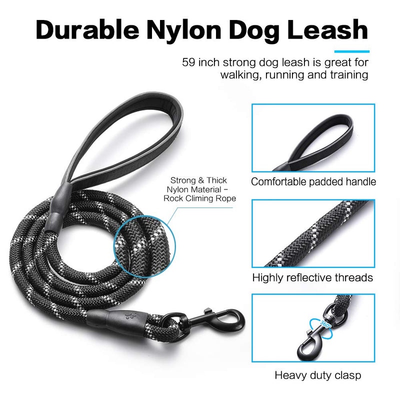 [Australia] - rabbitgoo No-Pull Dog Harness Leash Set Heavy Duty Halter Harness with Leash for Large Dogs 3M Reflective Adjustable Pet Vest Harness Outdoor Training Leash, Large, Black 