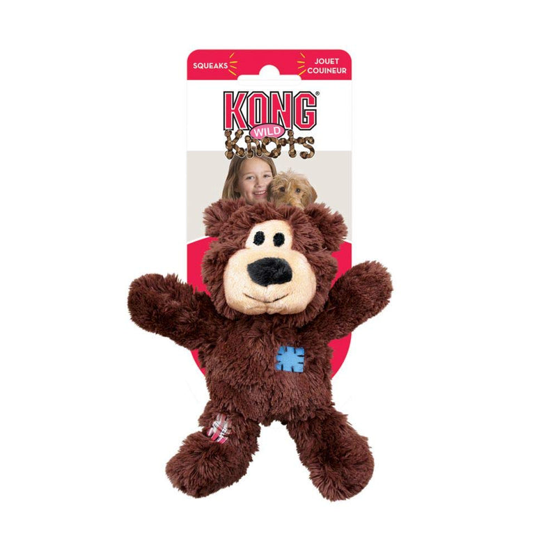 KONG Wild Knots Bear - SMALL/MEDIUM - Cuddly Outside, Durable Strong Inside Knotted Rope Skeleton - 3 Colours - PawsPlanet Australia