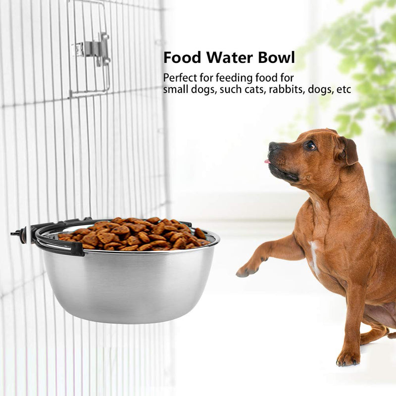 Dog Cage Crate Water Bowls Stainless Steel Fixed Feeding Bowl Pet Hanging Bowls Food Water Bowls Feeder Dish with Hook for for Dogs Cats Puppies (M) M - PawsPlanet Australia
