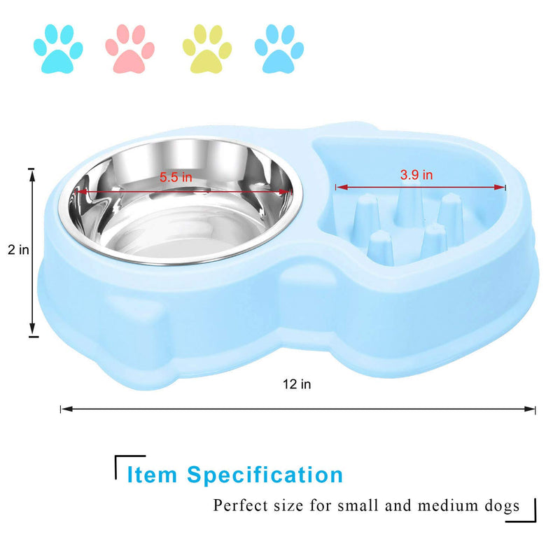 UPSKY Slow Feeder Dog Bowl No Choking Slow Feeder Bloat Stop Dog Food Water Bowl (Sky Blue) Sky blue - PawsPlanet Australia