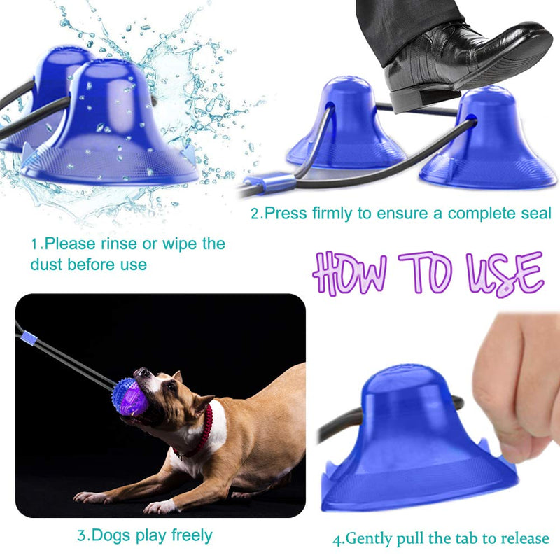 QPQEQTQ Upgrade Suction Cup Dog Toy Dog Chew Toys Interactive Dog Toys Dog Teeth Cleaning Toys Pet Molar Bite Toy Dog Squeaky Tug Toy for Dogs Non-Toxic & Durable Dog Toys Fit<80lb Dog B-Purple - PawsPlanet Australia