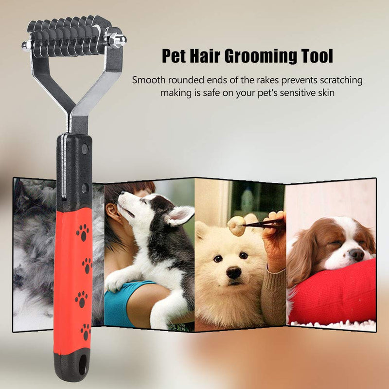 Dog Brush Pet Hair Comb Stainless Steel Pin Grooming Deshedding Tool Hair Removal Dematting Comb for Cats Dogs Horses(M377-10) M377-10 - PawsPlanet Australia