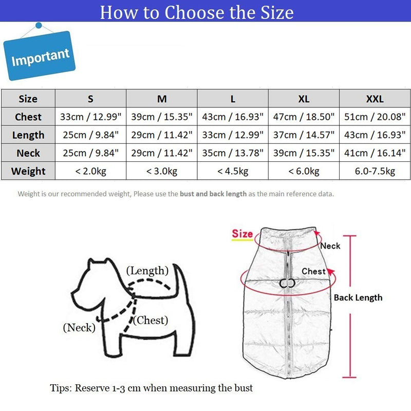 Homieco Waterproof Dog Coat, Pet Dog Winter Coat, Warm Pet Jacket Waterproof Clothes for Pet Dog - Blue S - PawsPlanet Australia