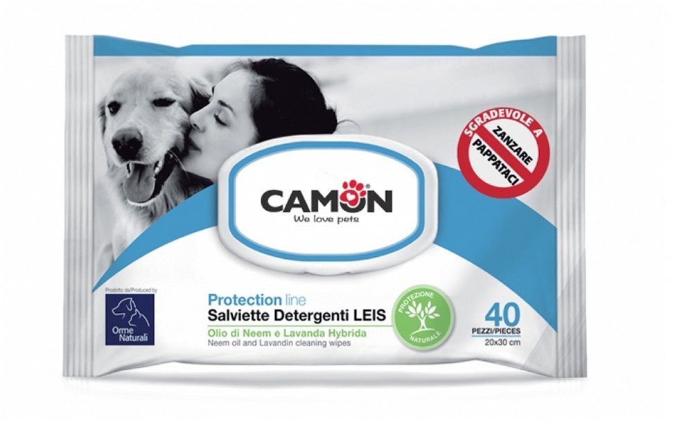 Camon cleaning wipes for dogs with neem oil and Lavandula Hybrida - PawsPlanet Australia