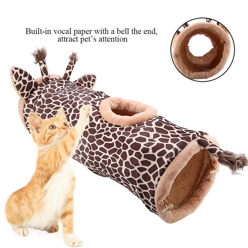 Collapsible Cat Tunnel Toy - Safe Portable Folding Collapsible Fabric Tunnel Toy for Pet Cat Dog Rabbit(giraffe) - PawsPlanet Australia