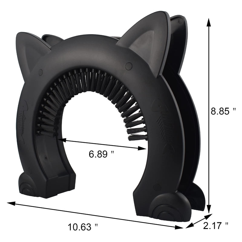 IKUSO Cat Door for Interior Doors ,Kitty Door with Grooming Brush -Removable Beauty Brush,Fit 10kg or Less Cat Pass,10.55"*2.45"*9.05" - PawsPlanet Australia