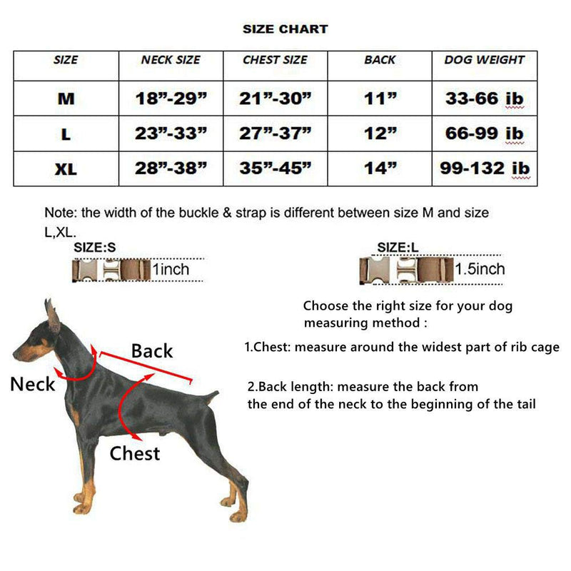 [Australia] - JFFCESTORE Tactical Service Dog Vest Adjustable Training Vest Harness with Detachable Pouches Multicm Medium 