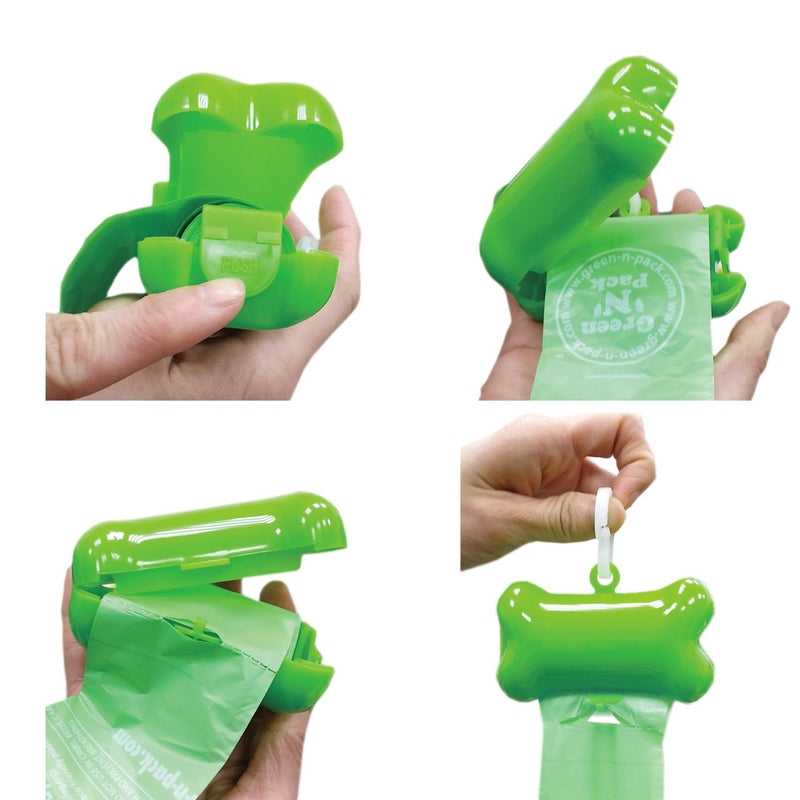 [Australia] - Green 'N' Pack Green Bone Dispenser with 40 Eco-Friendly Refill Bags 2 Refills 