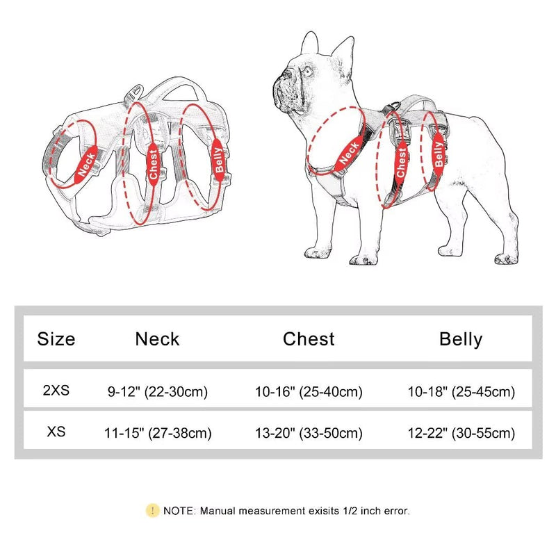 Beirui Escape Proof Dog Harness for Small Medium Dogs, Reflective Dog Harness No Pull with Padded Handle, Waterproof Dog Harness for Daily Walking Training (Red,Chest 10-16‚Äù) XXS: Chest 10-16‚Äù,Neck 9-12‚Äù Red - PawsPlanet Australia