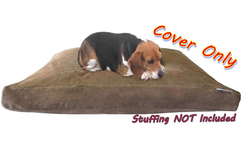 [Australia] - Microsuede External Pet Bed Cover for Small Medium to Extra Large Dog, Brown Color 7 Sizes - Replacement Cover only 37"X27"X4" 