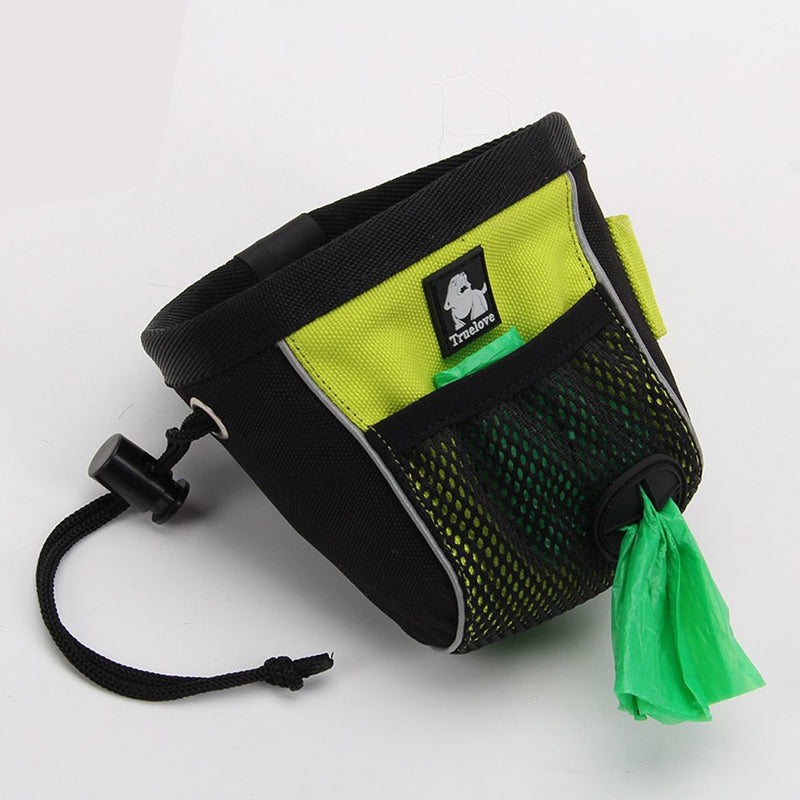 Kismaple Dog Treat Bag with with Poop Waste Bag, Pet Training Travel Walking Reflective Pouch, Clip-on Storage Belt Bag Dispenser (Small, Green) Small - PawsPlanet Australia