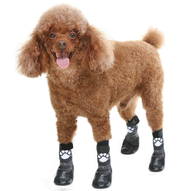 KOOLTAIL Dog Socks Anti Slip with Straps Traction Control Waterproof Paw Protector Black S - Paw Width: 1.7", Length: 4.3" - PawsPlanet Australia