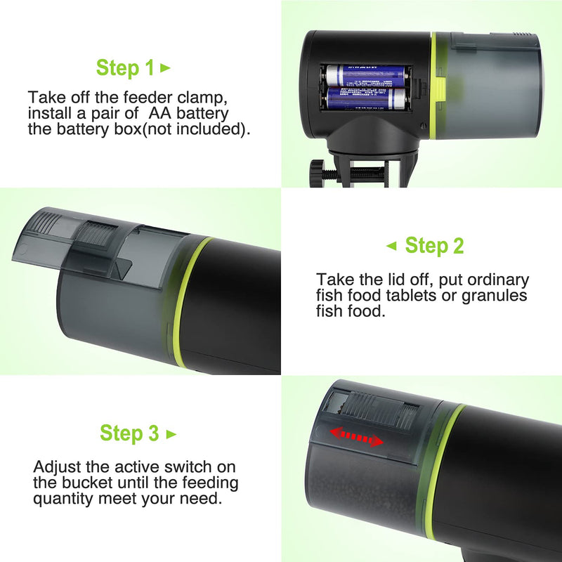 Torlam Automatic Fish Feeder for Aquarium, Moisture-Proof Electric Fish Feeder Automatic Dispenser, Auto Fish Feeder for Aquarium , Aquarium Tank Timer Feeder Vacation &Weekend 2 Fish Food Dispenser - PawsPlanet Australia