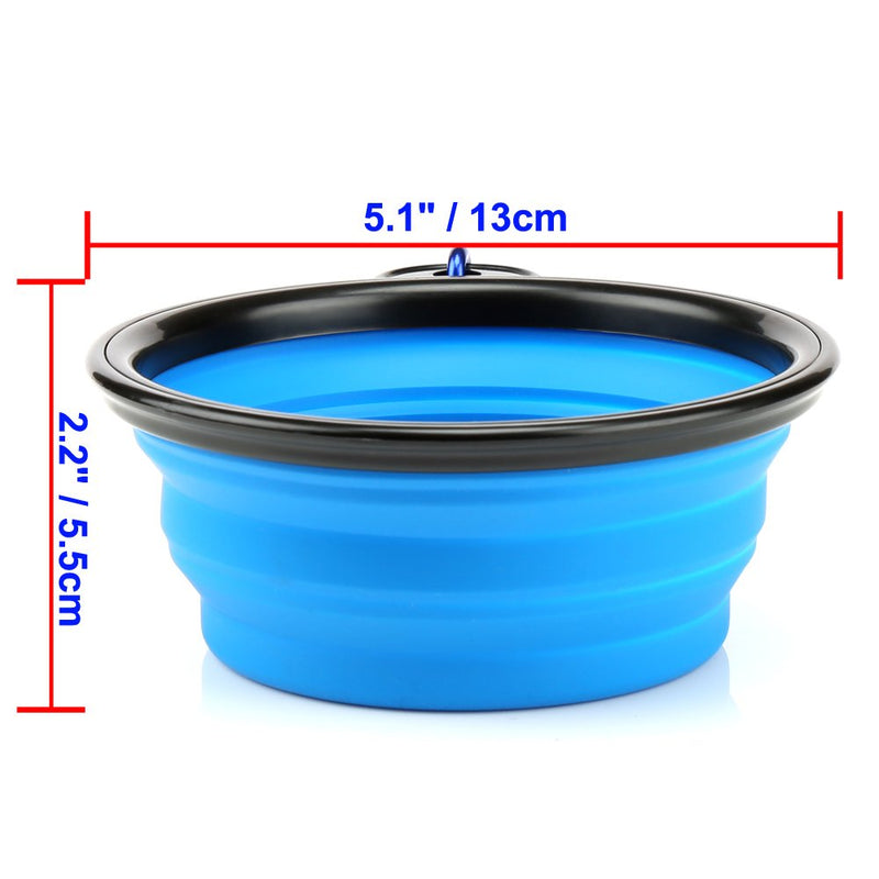 H&S 2 Dog Bowl Collapsible Travel Dog Water Bowl Portable Cat Pet Silicone Food Bowl Small - PawsPlanet Australia