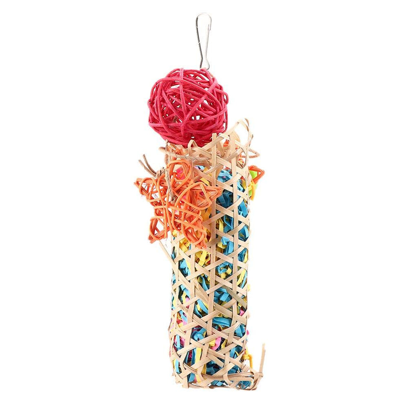 Parrot Shredding Toys Colorful Paper Strips Bird Chew Toy Bamboo weaving Bird Shredders Toy Foraging Hanging Toy for Budgie Parakeet Cockatiel Conure - PawsPlanet Australia