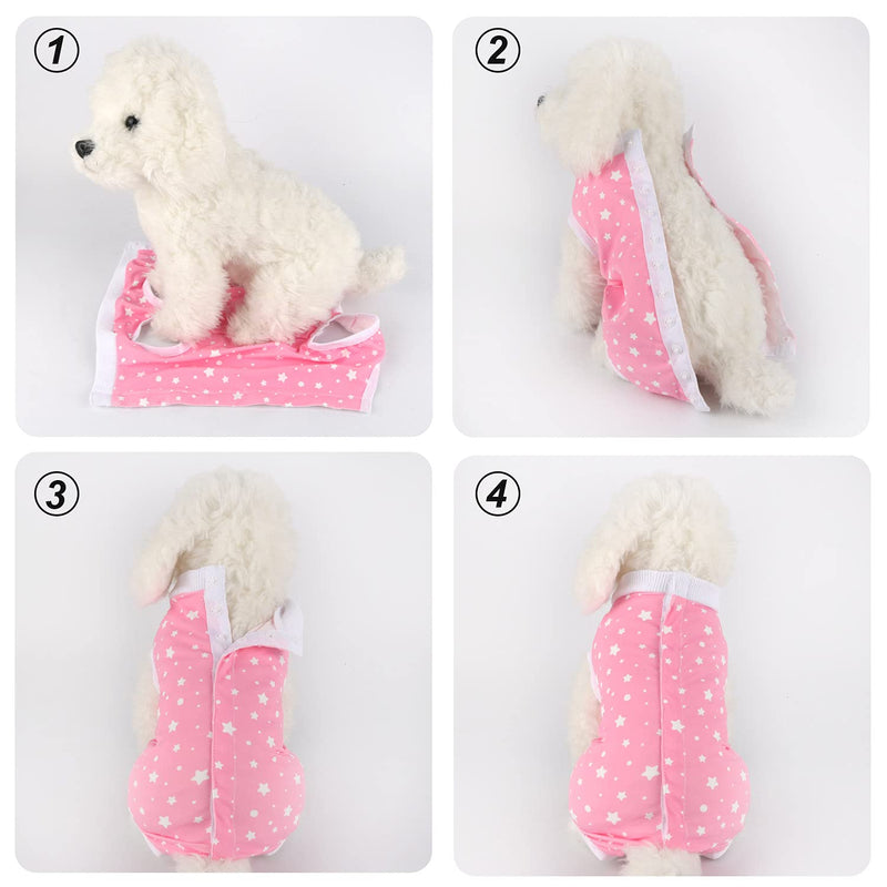 Etdane Small Dog Onesies Surgical Recovery Suit Abdominal Wounds Protector Post-Operative Shirt Pet E-Collar Alternative Vest for Home Outdoor Pink Star Medium M - PawsPlanet Australia