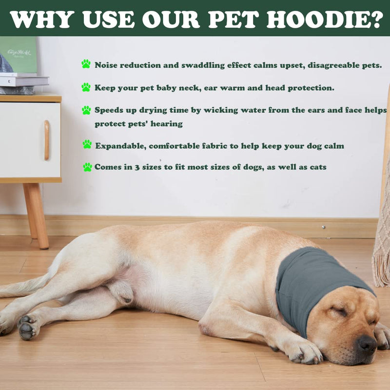 Anlitent Original Calming Dog Hoodies for Grooming and Anxiety Relief, Dog Ear Cover Warm Stretchy, Pet Dog Earmuff for Comfort for Thunder Winter Firework Noise Bathing (Small, Blue) Small - PawsPlanet Australia
