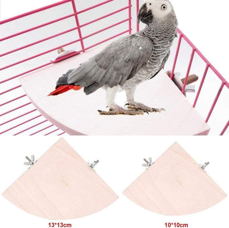 3 Pcs Birdcage Perches Parrot Cage Perch Wooden Platform Stand Bird Perch Stand Toy Hamster Springboard Chinchilla Cage Corner Shelf Laddered Natural Wood Branches Exercise Toy for Parakeets Hedgehog Large - PawsPlanet Australia