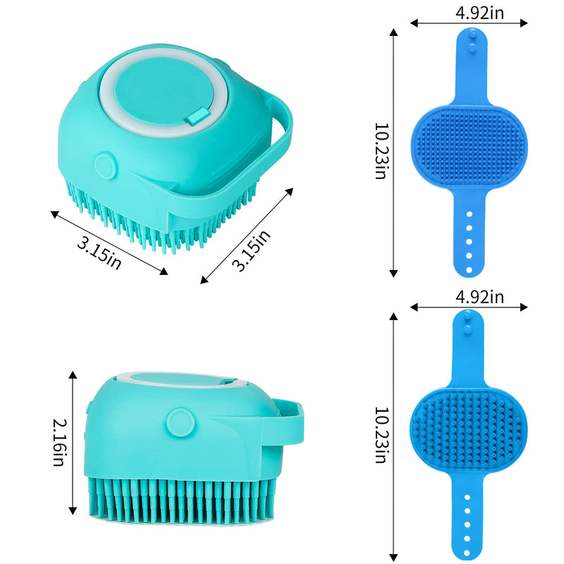 Comotech 3PCS Dog Bath Brush | Dog Shampoo brush | Dog Scrubber for Bath | Pet-Dog Bath Massage Brush Scrubber | Dog Shower/Wash /Grooming/Washing Brush with Adjustable Ring Handle for Short & Long Haired Dogs/Cats - PawsPlanet Australia