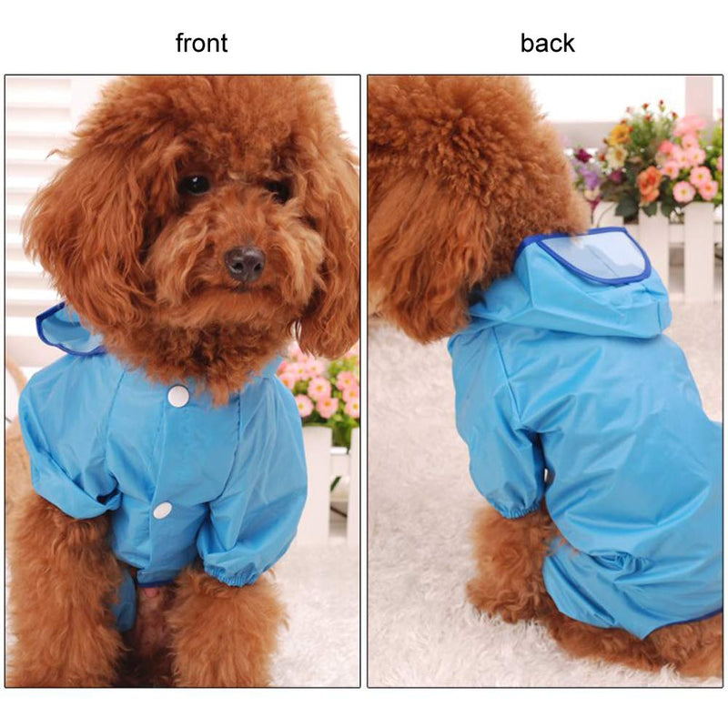 EQLEF Pet Raincoat, Waterproof Dog Puppy Coat Dog Poodle Pet Colorized Raincoat Rainwear Clothes Dress - PawsPlanet Australia