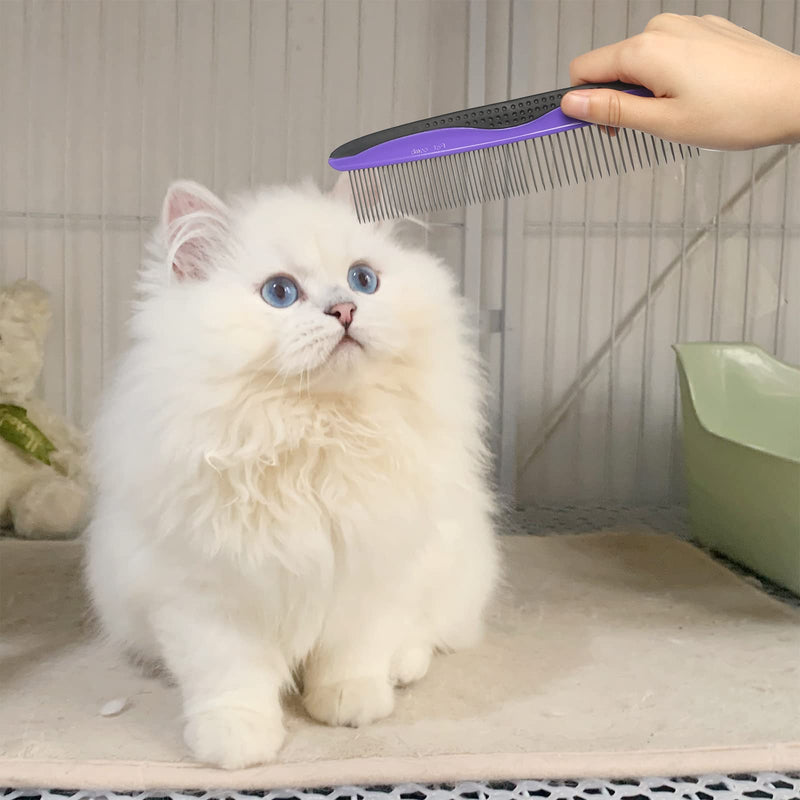 Stainless Steel Pet Comb Pet Grooming Comb Cat Grooming Tool Rounded Teeth Dog Comb Shedding Comb Cat Dog Comb Clean Lice, Tangles, Knots, Crust, Dirt - PawsPlanet Australia