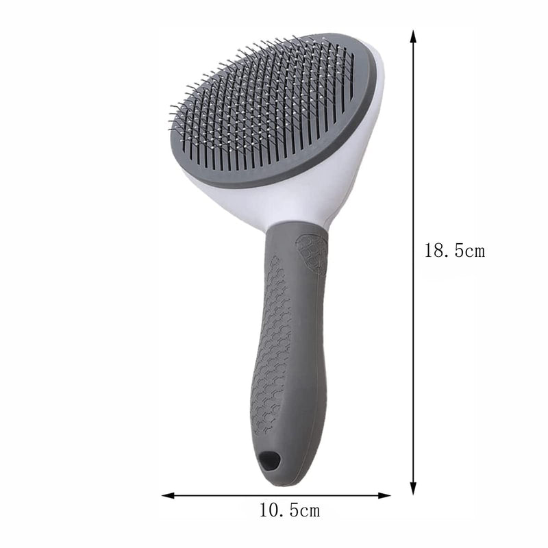 Secwell Pets Cat Brush Hair Remover Dog Brush with Cleaning Button Fur Brush for Long Hair and Short Hair Grey - PawsPlanet Australia