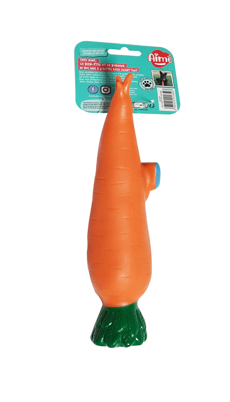 Aime Vinyl carrot toy for dogs 24 cm - PawsPlanet Australia