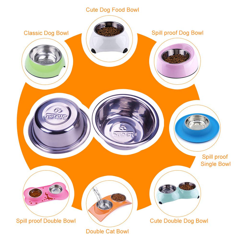 [Australia] - Super Design Two Piece Replacement Stainless Steel Bowls for Pet Feeding Station, for Dogs and Cats 1 Cup 2 Pack 